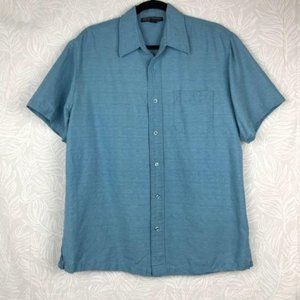 100% silk short sleeve button up collared R13